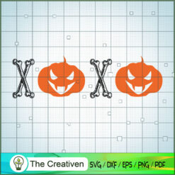 XOXO Halloween Bone Pumpkin  SVG Cut File for Cricut
