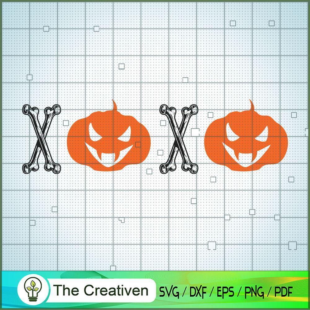 XOXO Halloween Bone Pumpkin SVG Cut File for Cricut 1 XOXO Halloween Bone Pumpkin SVG Cut File for Cricut