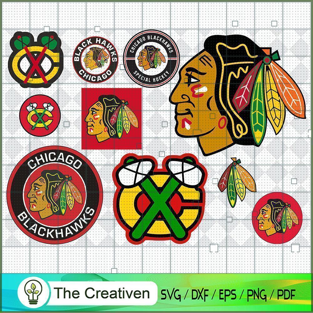 Chicago Blackhawks Bundle SVG Cut File for Cricut & Silhouette 1 Chicago Blackhawks Bundle SVG Cut File for Cricut & Silhouette