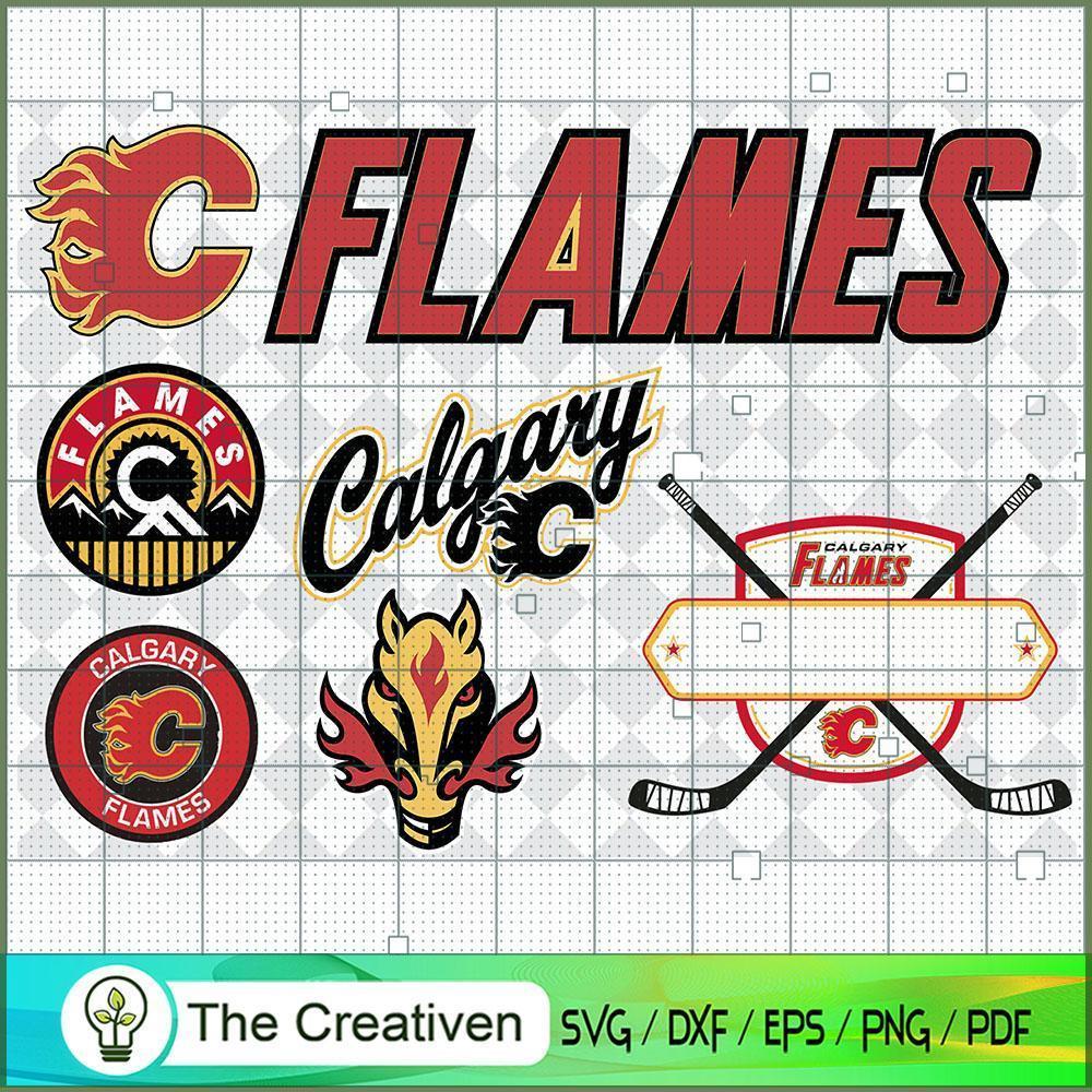 Calgary Flames Bundle SVG Cut File for Cricut & Silhouette 1 Calgary Flames Bundle SVG Cut File for Cricut & Silhouette
