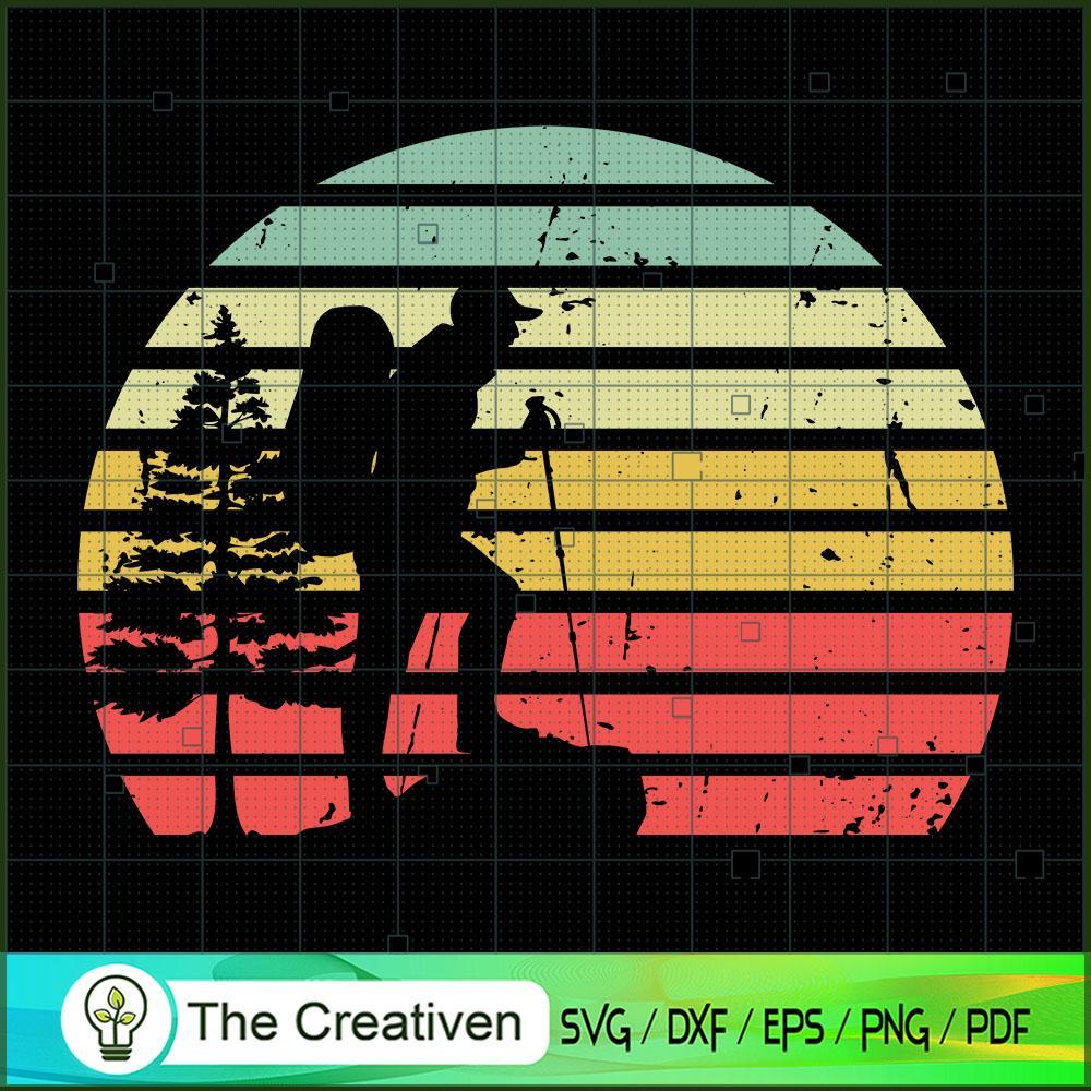 Hiking Vintage Retro Style SVG Cut File for Cricut & Silhouette 1 Hiking Vintage Retro Style SVG Cut File for Cricut & Silhouette