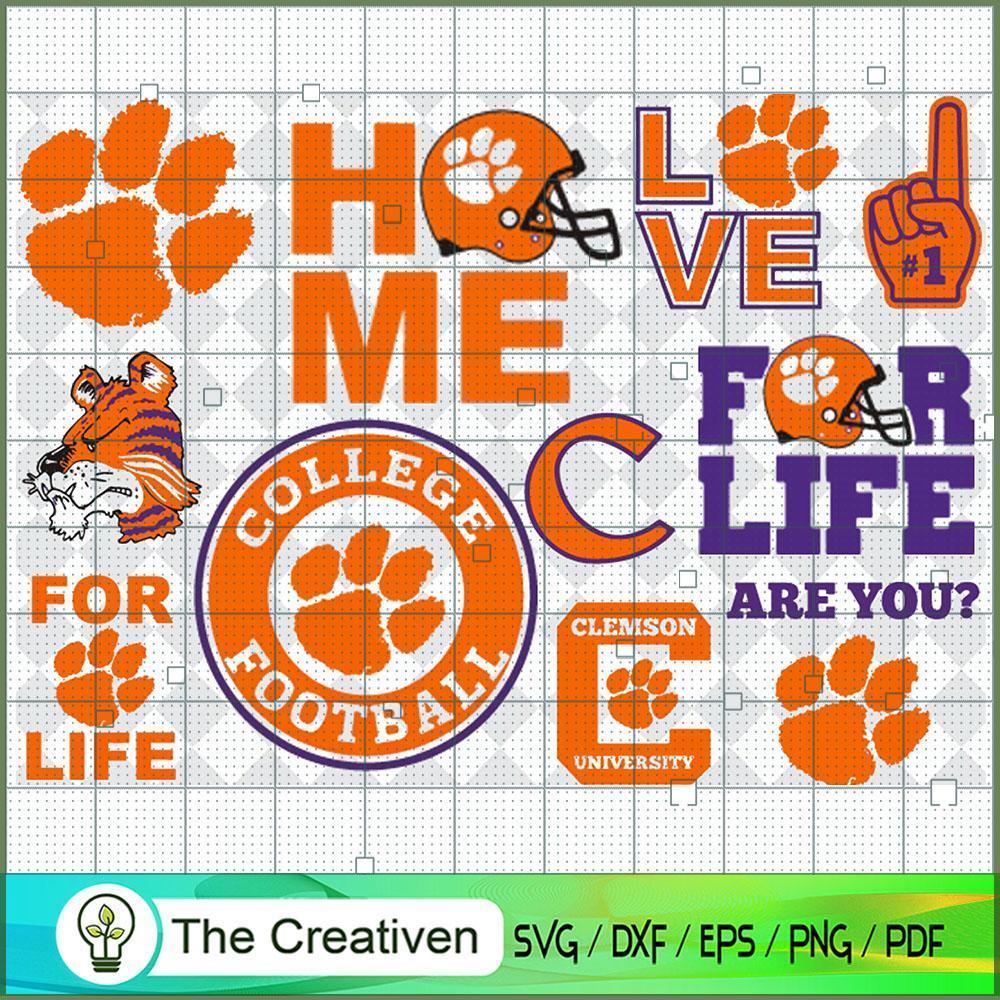 Clemson Tigers Bundle SVG Cut File for Cricut & Silhouette 1 Clemson Tigers Bundle SVG Cut File for Cricut & Silhouette