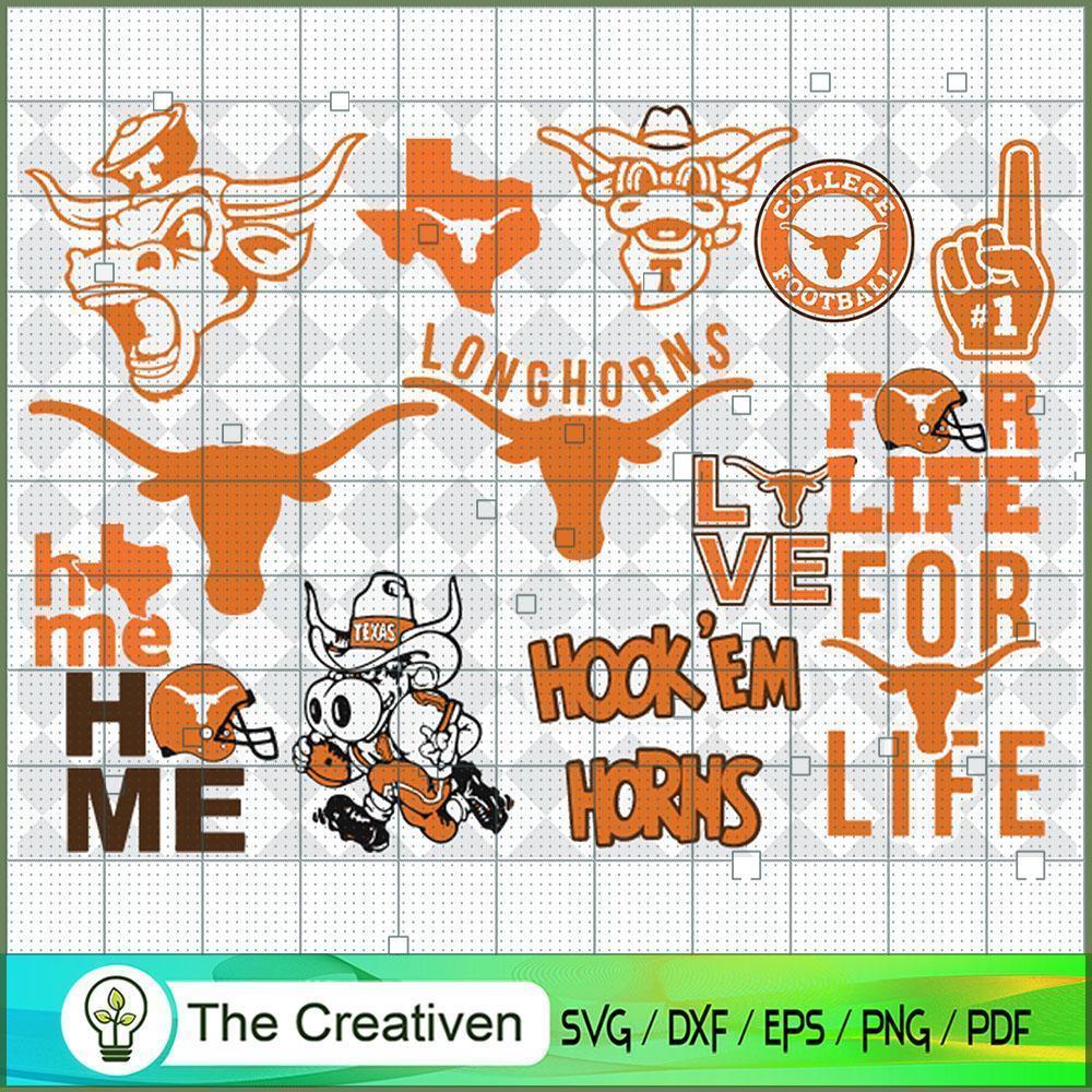 Texas Longhorns Bundle SVG Cut File for Cricut & Silhouette 1 Texas Longhorns Bundle SVG Cut File for Cricut & Silhouette