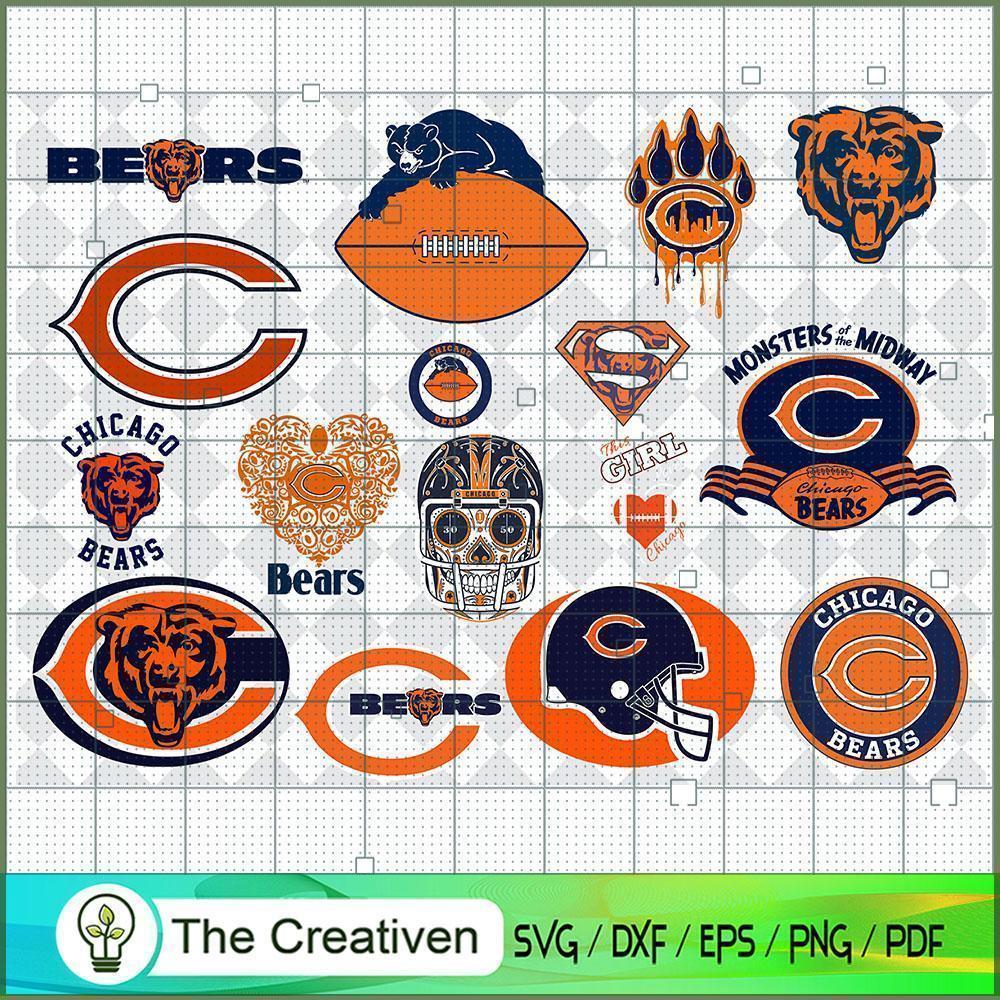 Chicago Bears Bundle SVG Cut File for Cricut & Silhouette 1 Chicago Bears Bundle SVG Cut File for Cricut & Silhouette