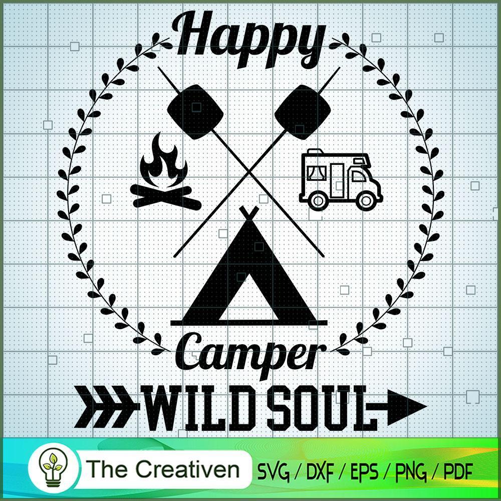 Happy Camper SVG Cut File for Cricut & Silhouette Design 14988 1 Happy Camper SVG Cut File for Cricut & Silhouette Design 14988