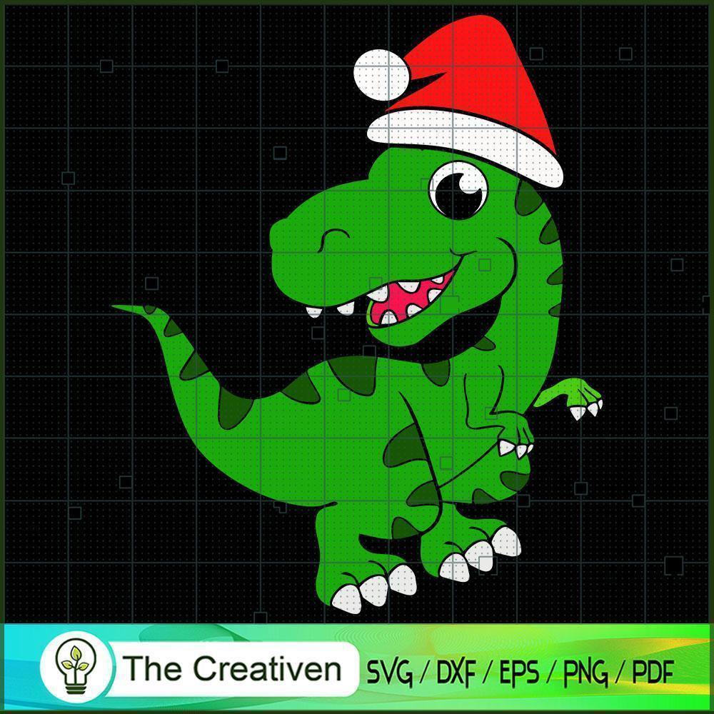 Santa Christmas Dinosaur SVG Cut File for Cricut & Silhouette 1 Santa Christmas Dinosaur SVG Cut File for Cricut & Silhouette