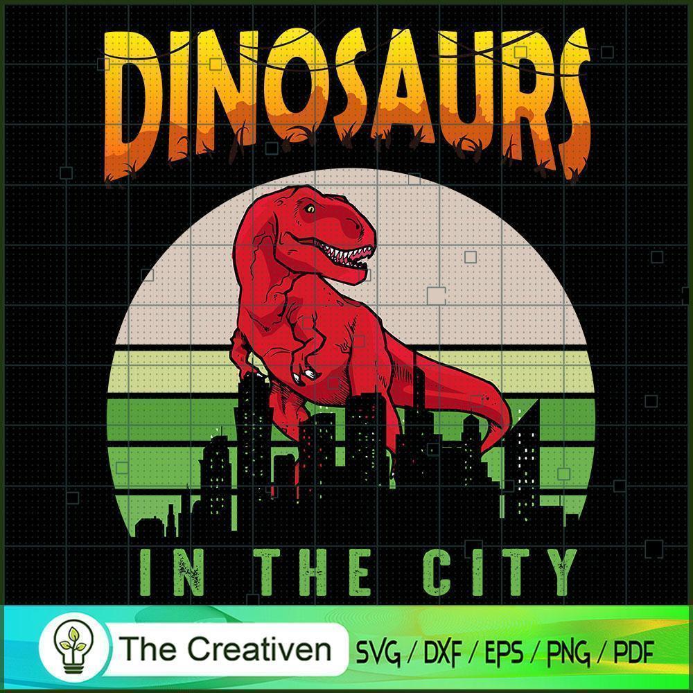 Dinosaurs in the City SVG Cut File for Cricut & Silhouette 1 Dinosaurs in the City SVG Cut File for Cricut & Silhouette