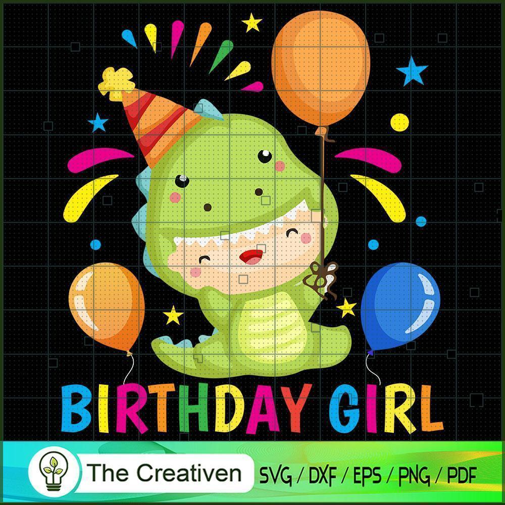 Birthday Girl Dinosaur SVG Cut File for Cricut & Silhouette 1 Birthday Girl Dinosaur SVG Cut File for Cricut & Silhouette