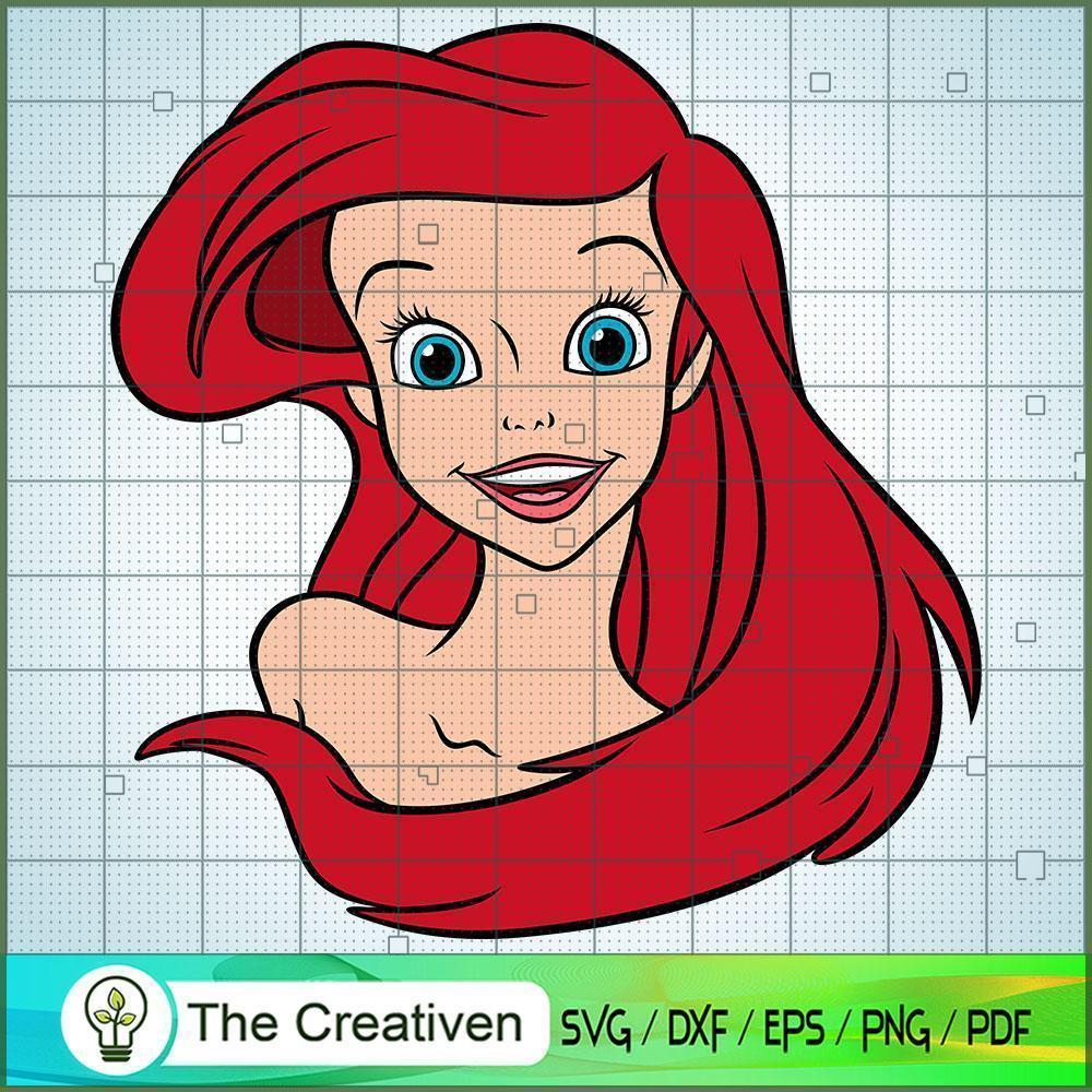 Ariel Face SVG, The Little Mermaid SVG, Disney Cartoon SVG 1 Ariel Face SVG, The Little Mermaid SVG, Disney Cartoon SVG