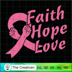 Faith Hope Love Pink Ribbon  SVG Cut File for Cricut
