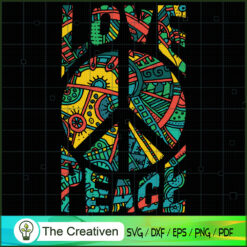 Love Peace Retro 60s & 70s F SVG Cut File for Cricut