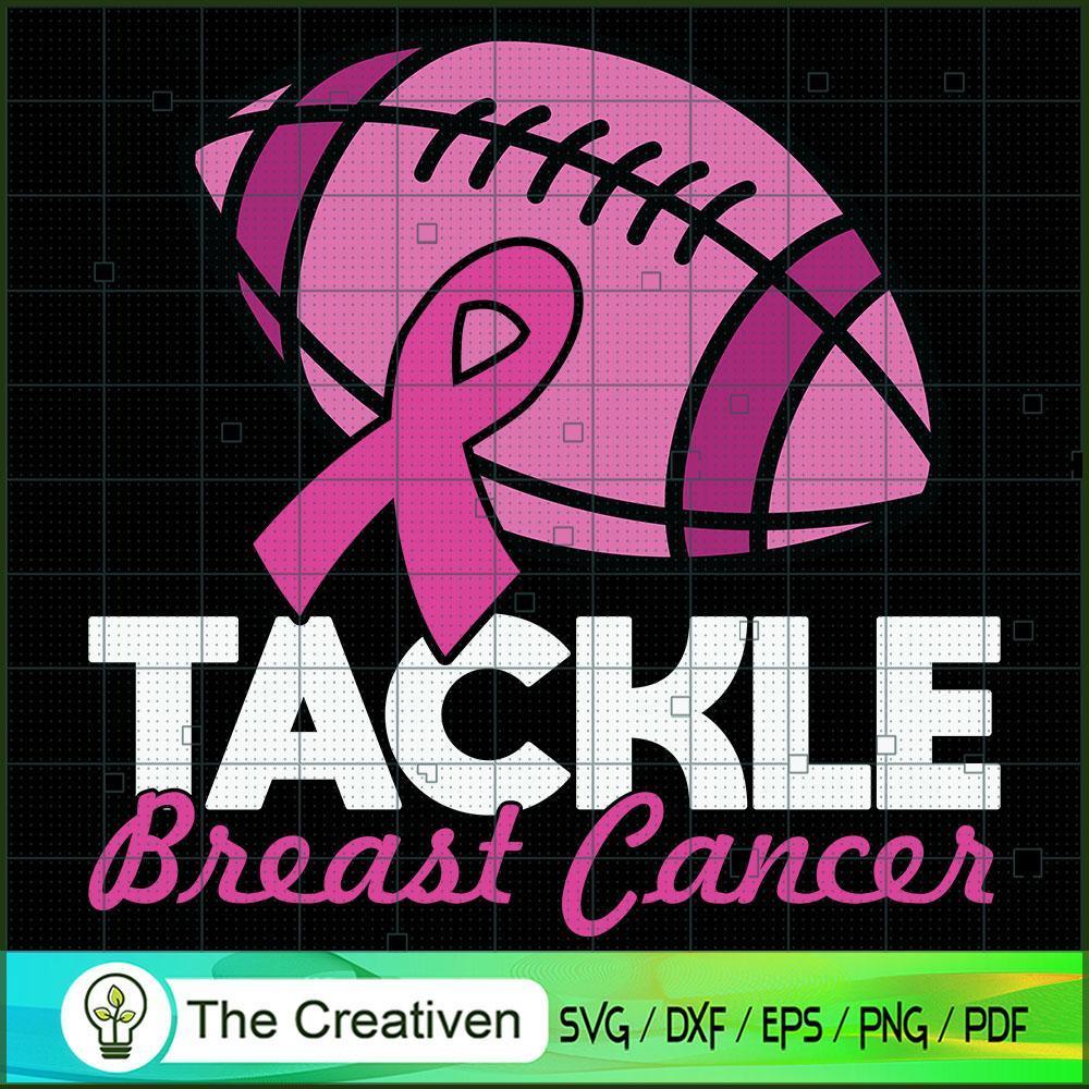 Tackle Breast Cancer Football SVG Cut File for Cricut & Silhouette 1 Tackle Breast Cancer Football SVG Cut File for Cricut & Silhouette