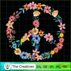 Love and Peace Flower Hippie SVG Cut File for Cricut