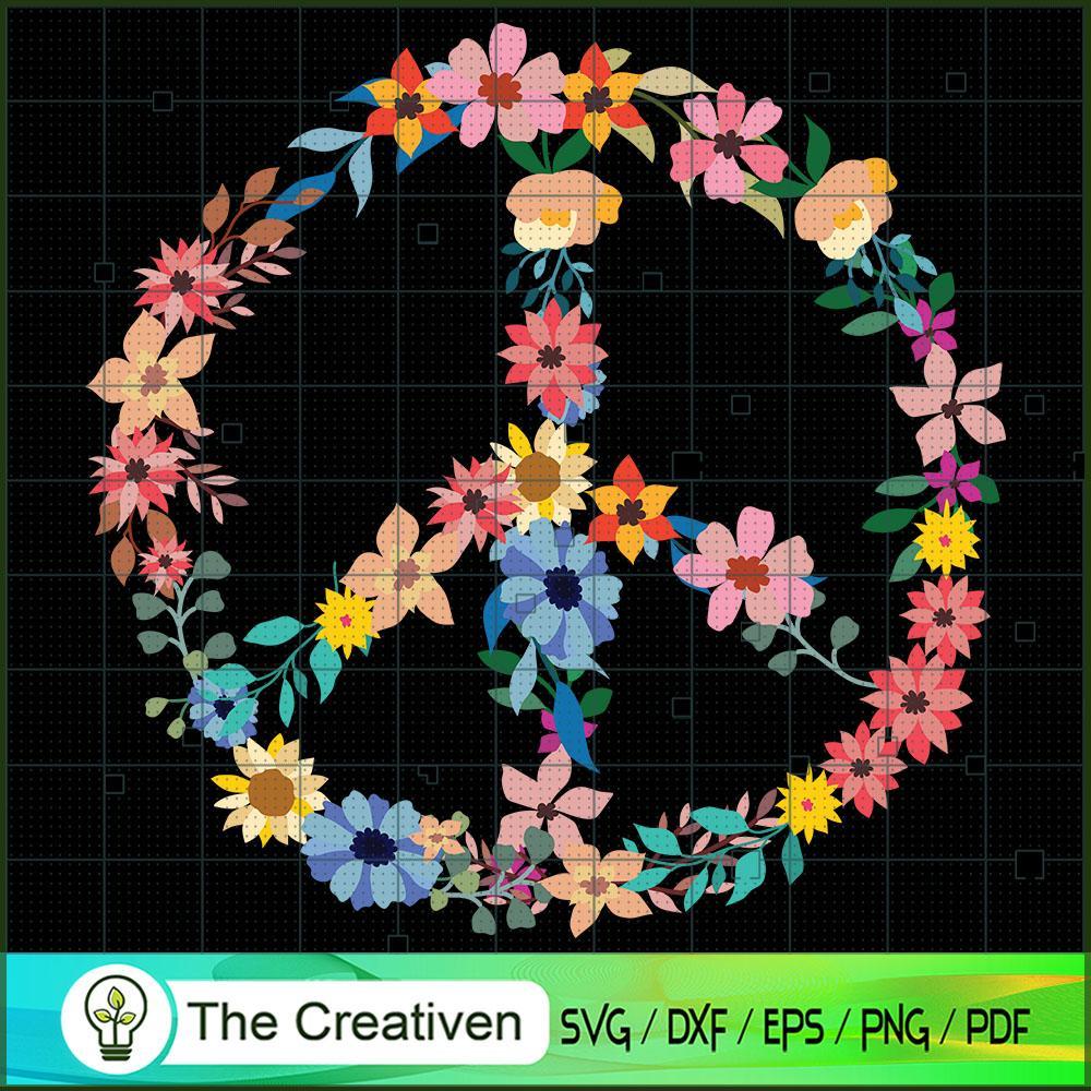 Love and Peace Flower Hippie SVG Cut File for Cricut 1 Love and Peace Flower Hippie SVG Cut File for Cricut