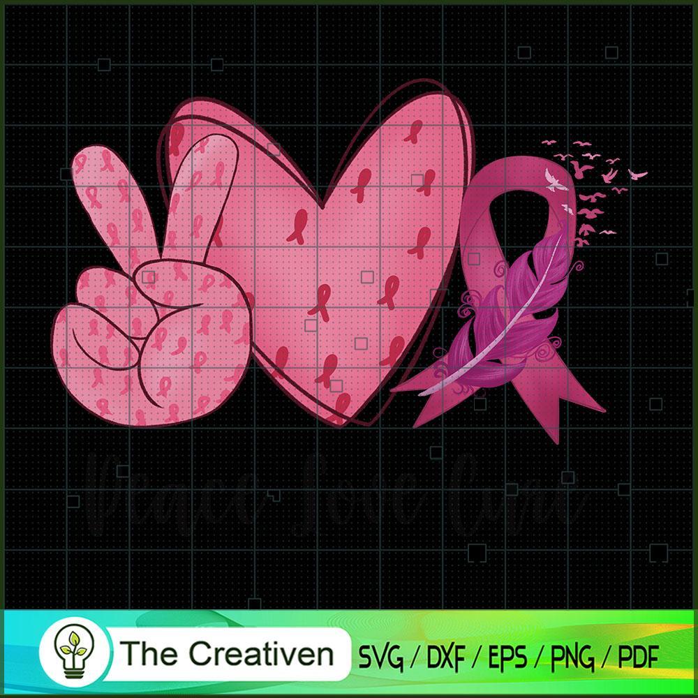 Peace Love Cancer SVG Cut File for Cricut & Silhouette Design 14216 1 Peace Love Cancer SVG Cut File for Cricut & Silhouette Design 14216