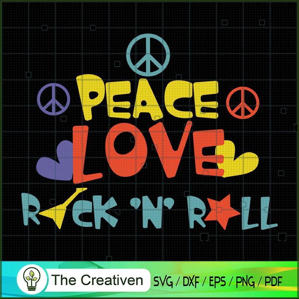 Peace Love Rock and Roll Ret SVG Cut File for Cricut 1 Peace Love Rock and Roll Ret SVG Cut File for Cricut