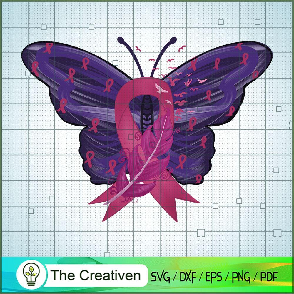Cancer Ribbon Butterfly SVG Cut File for Cricut & Silhouette 1 Cancer Ribbon Butterfly SVG Cut File for Cricut & Silhouette