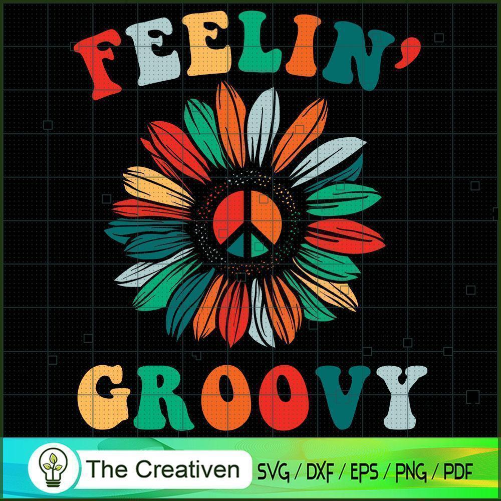 Sunflower Feelin Groovy Hippie SVG, Peace Love SVG, Hippie Soul SVG 1 Sunflower Feelin Groovy Hippie SVG, Peace Love SVG, Hippie Soul SVG