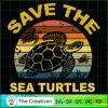 Sea Turtle Save the Ocean Earth SVG, Slogan SVG, Turtle SVG