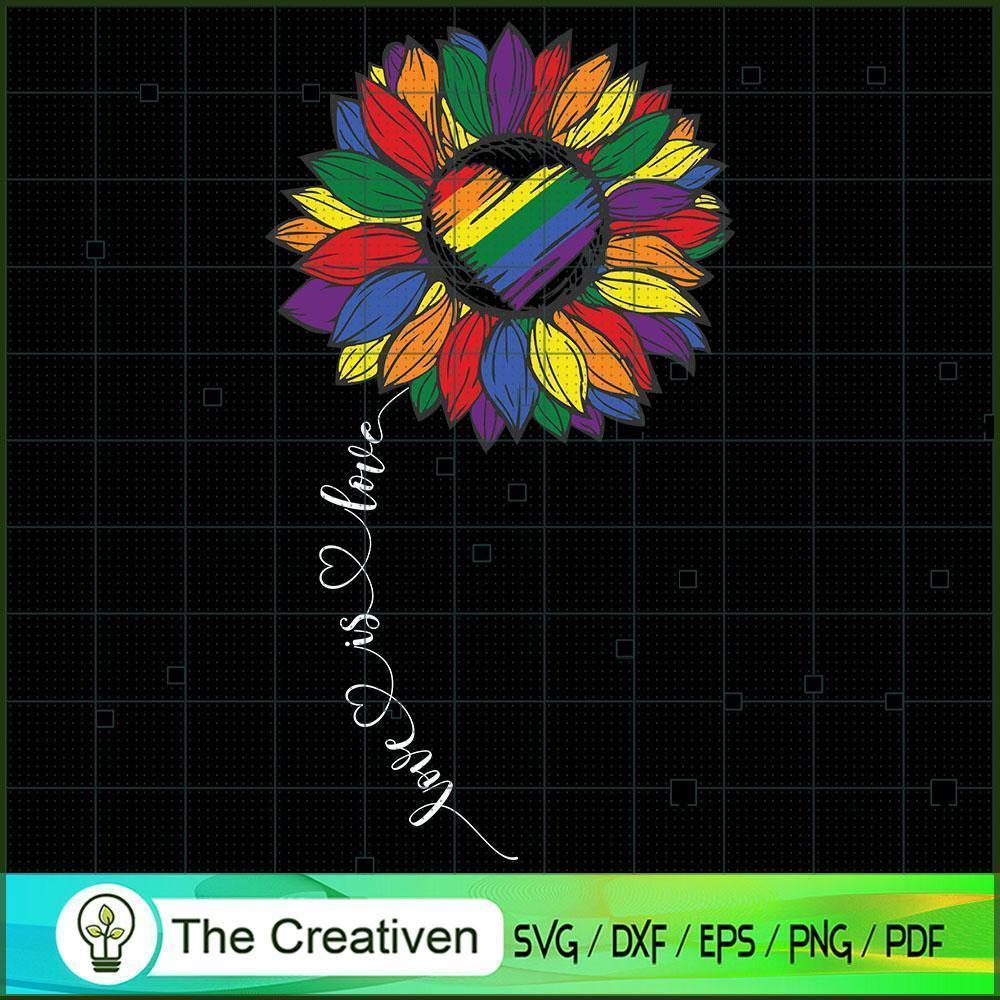 Rainbow Sunflower Love is Lo SVG Cut File for Cricut 1 Rainbow Sunflower Love is Lo SVG Cut File for Cricut