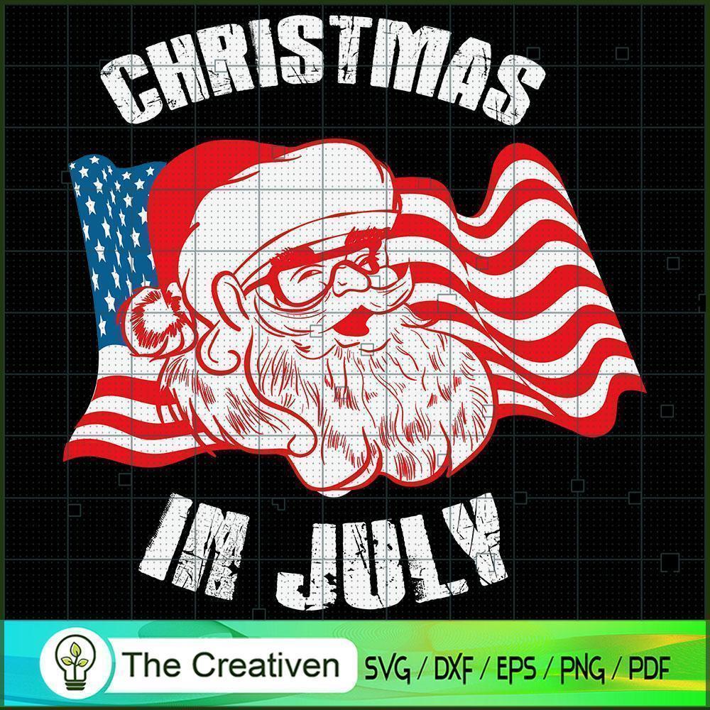 Retro Hipster Santa 4th of July SVG , Christmas 4th of July SVG , 4th of July SVG , Christmas SVG 1 33 2