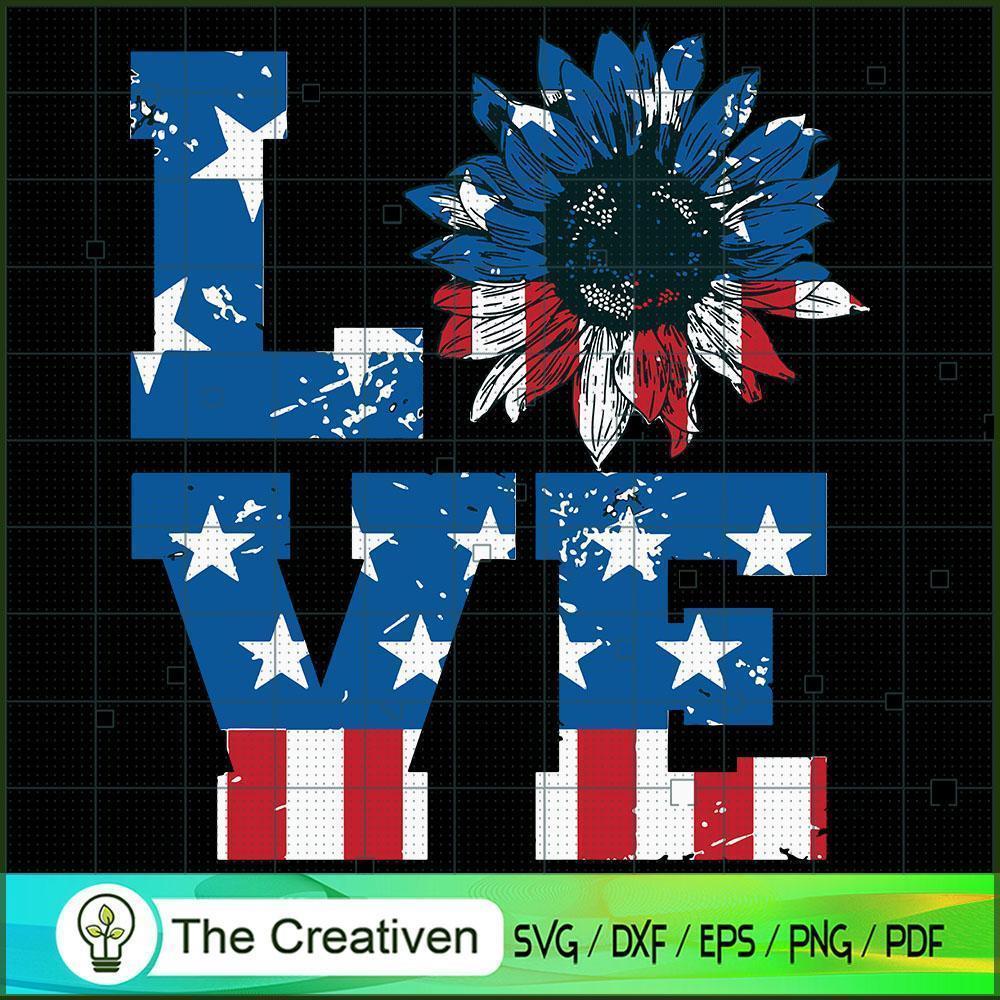 4th July Love Sunflower Patr SVG Cut File for Cricut 1 4th July Love Sunflower Patr SVG Cut File for Cricut