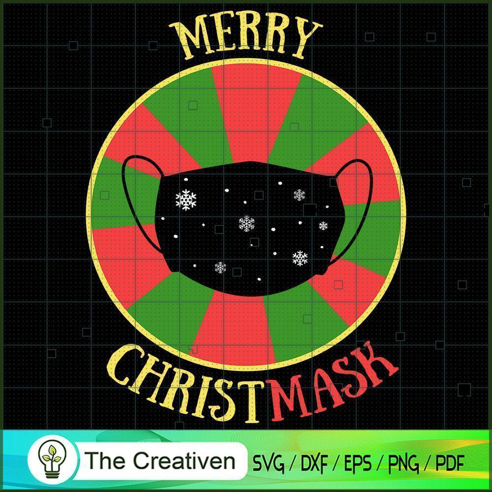 Merry Christmask Quarantine SVG Cut File for Cricut 1 Merry Christmask Quarantine SVG Cut File for Cricut