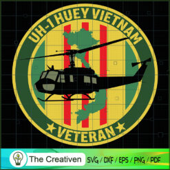 UH1 Huey Vietnam Veteran Helicopter SVG, Veteran SVG, Army SVG