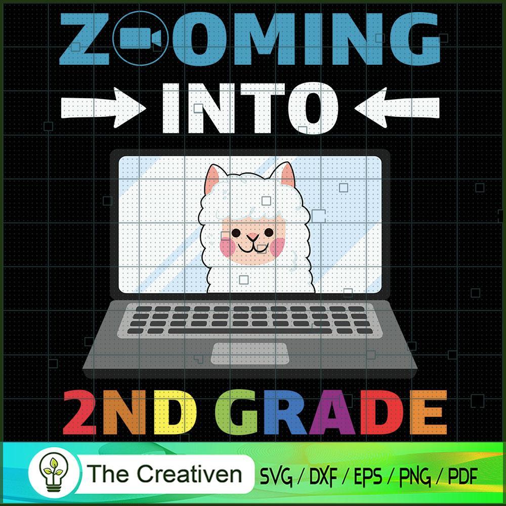 Zooming into 2nd Grade Virtual Llama SVG, Back To School SVG, School Quotes SVG 1 143 copy 1