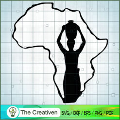 Shadow Black Woman Bottle SVG, Africa Woman SVG, Black Woman SVG