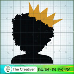 Shadow Black Girl Crown SVG, Africa Woman SVG, Black Woman SVG
