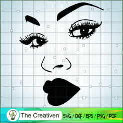 Facial Black Girl SVG, Africa Woman SVG, Black Woman SVG