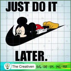 Mickey Nike Just Do It Later SVG Cut File for Cricut & Silhouette