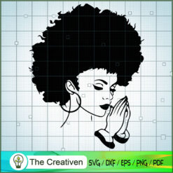 Afro Woman Praying SVG, Africa Woman SVG, Black Woman SVG