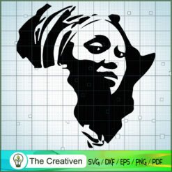 Black Woman Face SVG Cut File for Cricut & Silhouette Design 11954