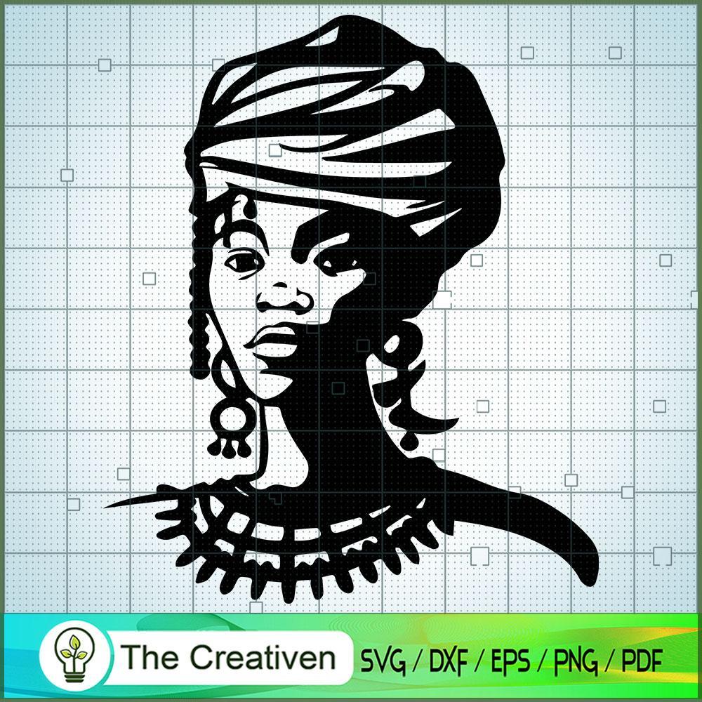Black Woman Face SVG Cut File for Cricut & Silhouette Design 11860 1 Black Woman Face SVG Cut File for Cricut & Silhouette Design 11860