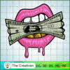 Sexy Lips Bite Money Cash 100 Dollar SVG, Lips SVG, Luxury SVG