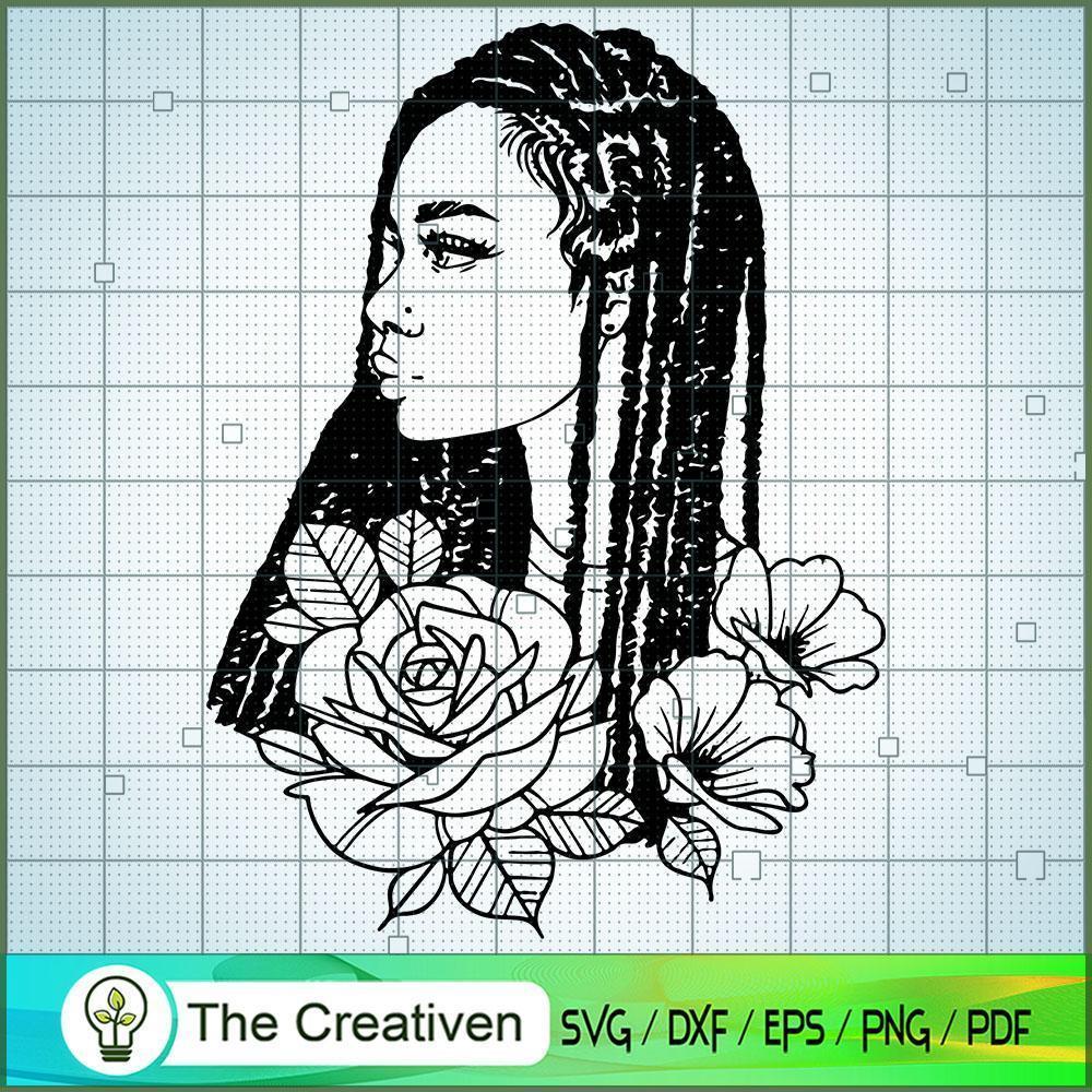 Afro With Flowers SVG Cut File for Cricut & Silhouette 1 Afro With Flowers SVG Cut File for Cricut & Silhouette