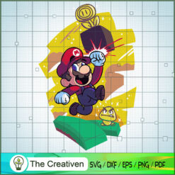 Finish Mario SVG , Game Mario SVG, Funny Mario SVG