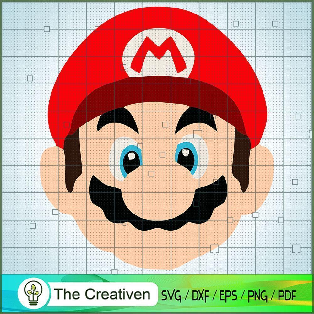 Super Mario Head SVG Cut File for Cricut & Silhouette 1 Super Mario Head SVG Cut File for Cricut & Silhouette