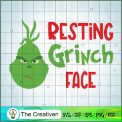 Resting Grinch Face SVG Cut File for Cricut & Silhouet Design 11441