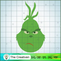 Grinch Face Angry SVG, Grinch Christmas SVG, The Grinch SVG
