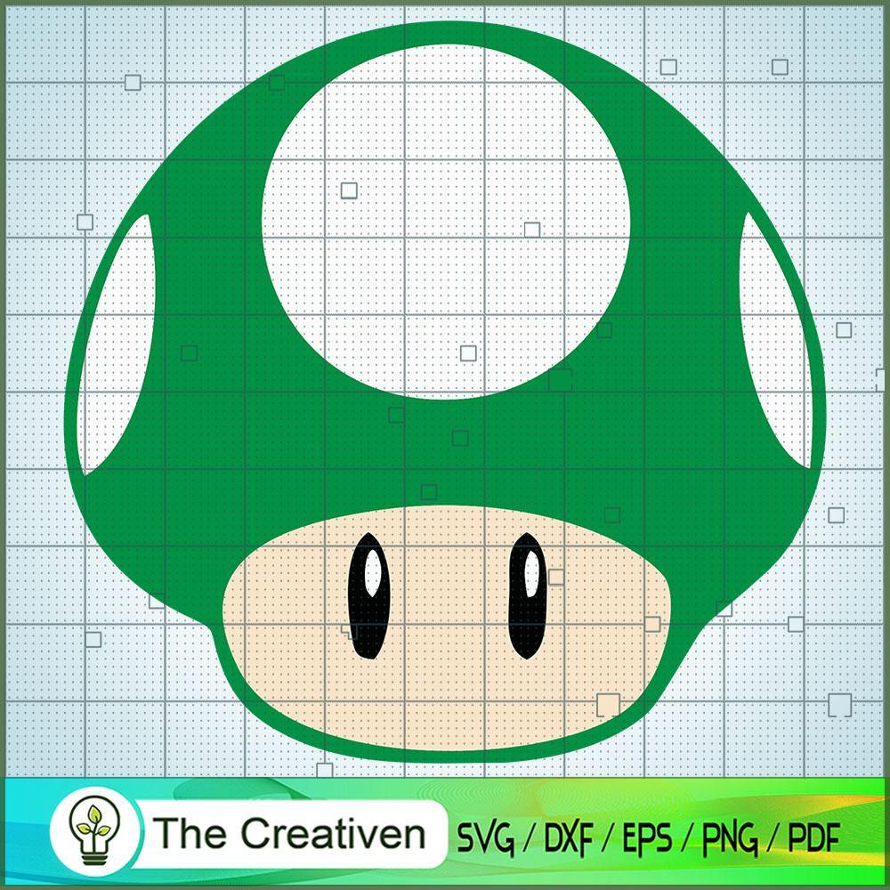 Retro Mushroom Green SVG , Game Mario SVG, Funny Mario SVG 1 Retro Mushroom Green SVG , Game Mario SVG, Funny Mario SVG