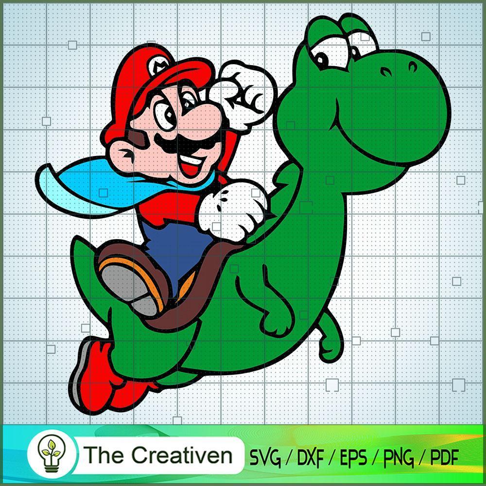 Mario Riding Yoshi SVG , Game Mario SVG, Funny Mario SVG 1 Mario Riding Yoshi SVG , Game Mario SVG, Funny Mario SVG