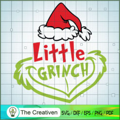 Little Grinch Christmas Santa Hat SVG Cut File for Cricut & Silhouette