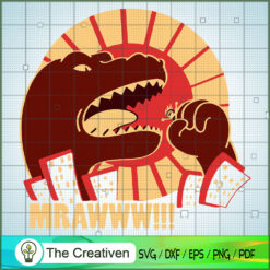 Mrawww!!! Godzilla eat Human SVG Cut File for Cricut & Silhouette