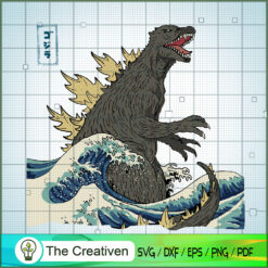 Godzilla in Ocean SVG Cut File for Cricut & Silhouette