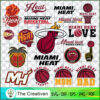 Miami Heat Logo Bundle SVG Cut File for Cricut & Silhouette