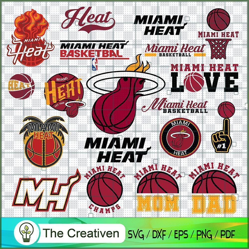Miami Heat Logo Bundle SVG Cut File for Cricut & Silhouette 1 Miami Heat Logo Bundle SVG Cut File for Cricut & Silhouette