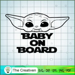 Head Baby Yoda On Board SVG Cut File for Cricut & Silhouette
